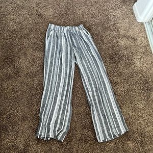 Girl XS size cute gray and white striped baggy pants